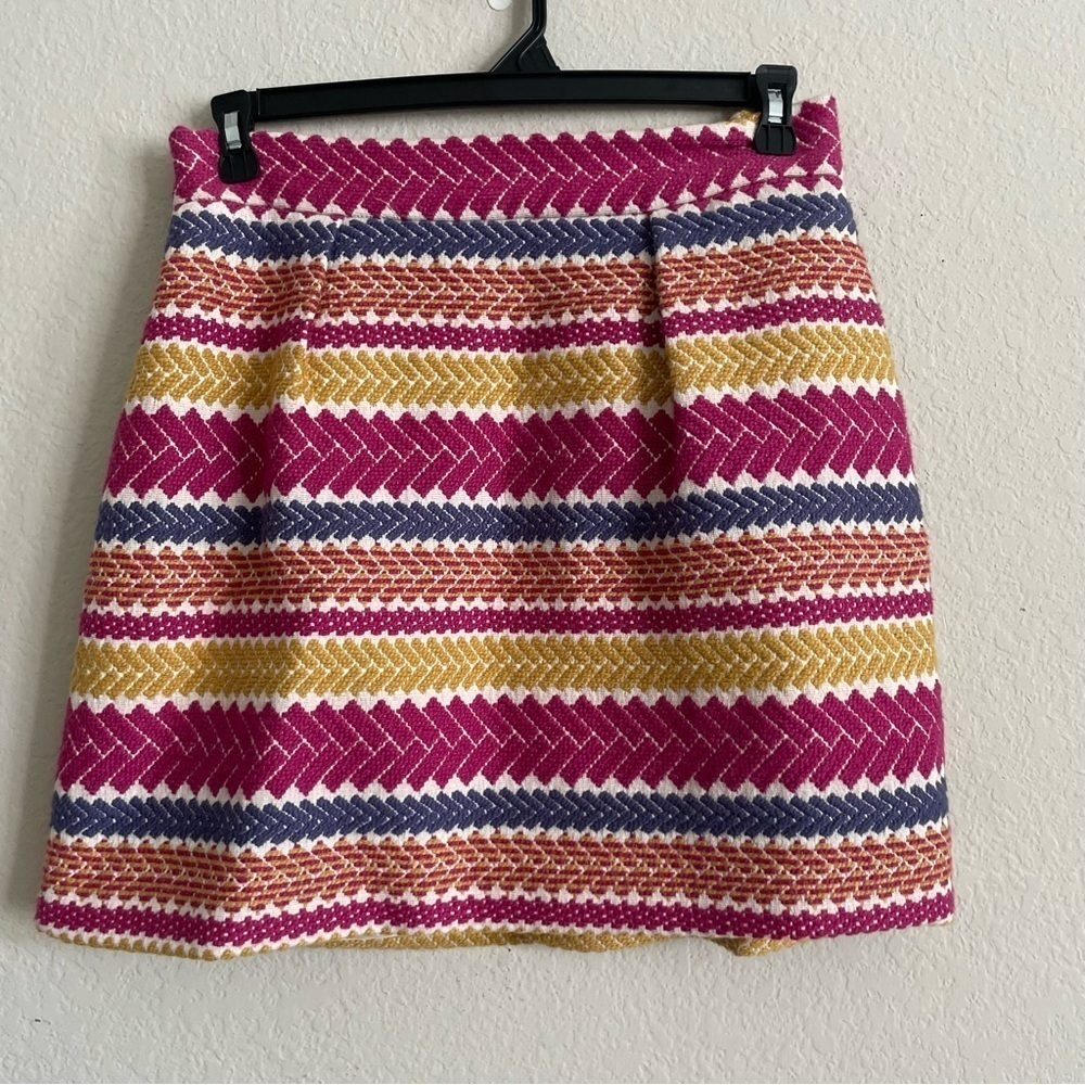 Anthropologie Nomad by Morgan Carper mini skirt size L chic colorful textured